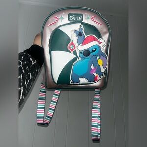 Disney Stitch Holiday Backpack - Teal, Pink, White, Silver